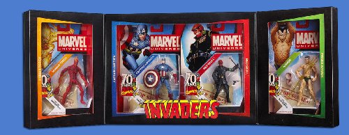 2009 SDCC COMIC-CON EXCLUSIVE INVADERS BOX SET MARVEL--3 3/4 MARVEL UNIVERSE CAPTAIN AMERICA RED SKULL NAMOR