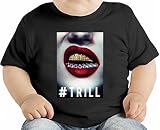 Asap Rocky Gold Teeth Diamond Red Lips Trill オーガニックベビーTシャツ 12 - 18 Months