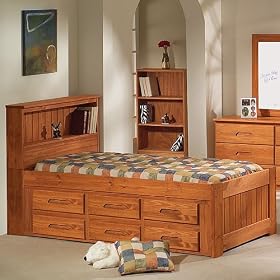 Discovery Twin Bookcase Captains w 6 Drawers: Desk Hutch and Chair, TV Stand