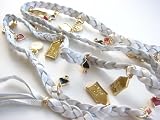 Disney Couture 14K Gold Plated Eat Me Drink Me MultiCharms Leather Wrap Bracelet White We Do NOT...