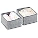 mDesign Fabric Baby Nursery Closet Organizer for Clothing, Bibs, Diapers, Wipes, Lotion - 2 Compartments, Gray
