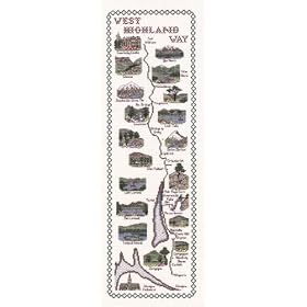 West Highland Way - 28 count evenweave cross stitch map