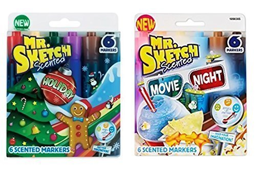 Mr Sketch Scented Markers 12 Pack - Holiday and Movie Night