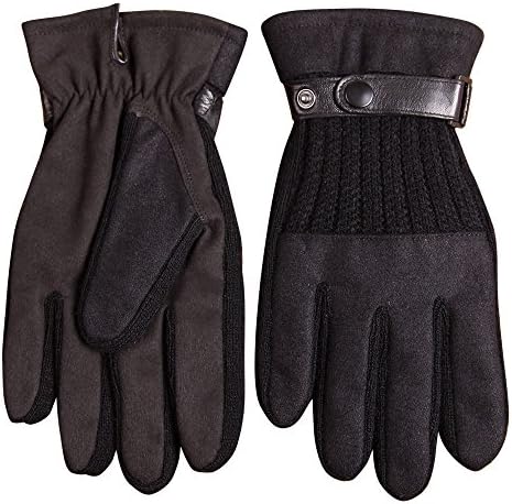 Warmen Men's Touchscreen Texting Gloves Stretch Nano Tech for Iphone Smartphone - Genuine Leather Belt - Super Warm