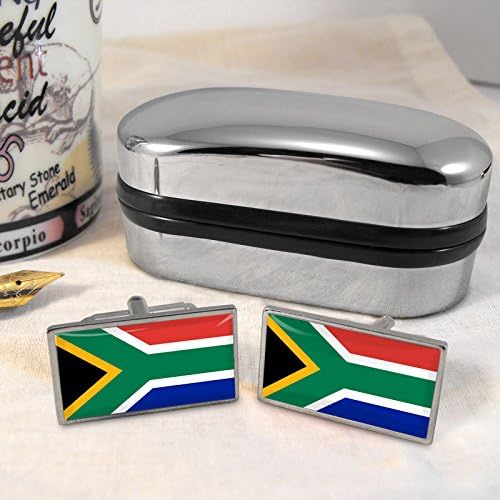 South Africa Flag Cufflinks with Gift Box