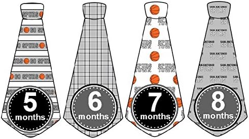Monthly Baby Boy Basketball Tie Stickers San Antonio Spurs Monthly Tie Stickers NBA Monthly Stickers Monthly Tie Stickers Spurs Monthly Sports Stickers UNCUT
