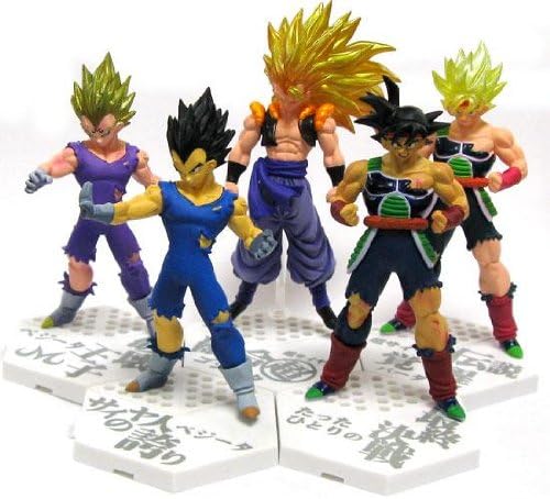 Dragonball Kai Bandai Set of all 5 Hybrid Grade 4 Inch Figures [SS3 Gogeta, SS Majin Vegeta, Vegeta, SS Bardock & Bardock]