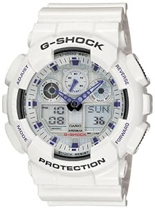 Casio Men's GA100A-7A G-Shock Ana-Digi White Resin Alarm Dive Watch