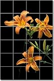 Flowers Photo Bathroom Tile Mural 28. 17x25.5 inches using (24) 4.25x4.25 ceramic tiles.