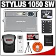 Olympus Stylus 1050 SW 10.1MP Waterproof / Shockproof Digital Camera (Silver) + Olympus 2GB xD-Picture Card + Spare Li-42B Battery + Case + Accessory Kit