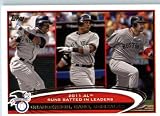 2012 Topps Baseball Card # 33 Curtis Granderson / Robinson Cano / Adrian Gonzalez LL - New York Yankees (League Leaders) ENCASED MLB Trading Card