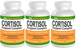 3 BOTTLES Cortisol Support Complex 540 total Capsules Burn Belly Fat KRK SUPPLEMENTS
