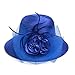 Lawliet Women Satin crin Kentucky Derby Wide Brim Sun Hat A433 (Royal Blue)