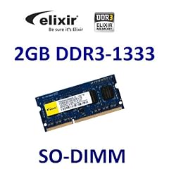 Elixir Original 2 GB 204 pin DDR3-1333 SO-DIMM (1333Mhz, PC3-10600S, CL9, 256Mx8) - Part M2S2G64CB88B5N-CG mit Netbookspezifischer Chipstruktur - passend f�r alle aktuellen DDR3 Netbooks