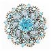 BIG Large Aqua Ice Blue Crystal Brooch Pin