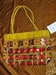 Womens Sari Handbag Golden yellow Banjara Mirrors Boho Purse