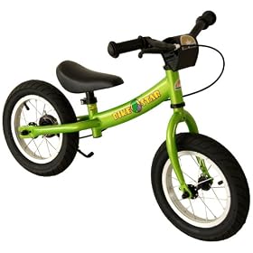 bike*star 30.5cm (12 Inch) Kids Learner Balance Beginner Run Bike Sport - Green