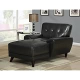 Black Bonded Leather / Match Chaise lounge