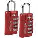 eBags TSA-accepted 4-Dial Combo Lock (2 pack) (Red)
