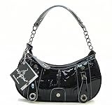 Baby Phat - Baby Phat Shiny Black Basic Patent Small Hobo Handbag