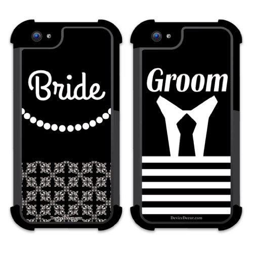 iPhone 5 BruteBoxTM Case Set of 2 – Wedding – Bride and Groom – 2 Part Rubber and Plastic Protective Case