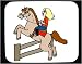 Mouse Pad with body, individuals, individual, humans, girl, horse, person, jump, human, persons, tan, people, pet