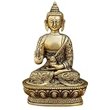 IMAGE OF Brass Statue Seated Buddha Collectible Collectibles