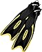 Cressi Palau Adjustable Open Heel Fins, Black/Yellow, M/L [Duplicate]