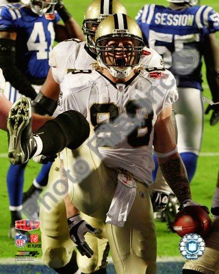 Jeremy Shockey - Super Bowl XLIV Touchdown Celebration - New Orleans Saints NFL 8x10 Photo