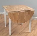 Furniture online: Natural/White Wood Finish Tiffany Drop Leaf Dining Table