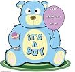 "Its a Boy" Teddy Bear Standup Poster