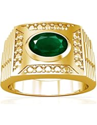 18K Yellow Gold Oval Cut Emerald Solitaire Ring