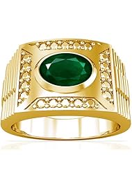14K Yellow Gold Oval Cut Emerald Solitaire Ring