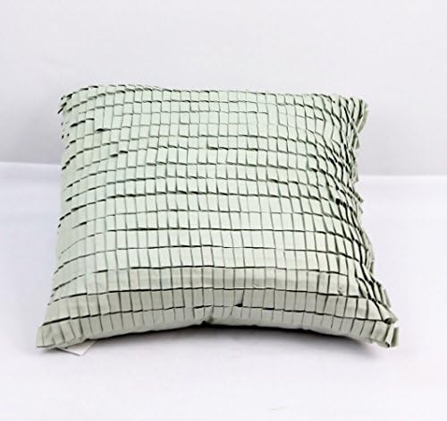 Oake Unisex Woven Pleat Cotton Square Decorative Pillow Green