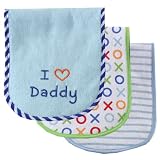 3 Pack I Love Baby Burp Cloths - Blue-Da...