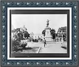 Historic Print (M): [Columbus statue, on plaza, Santo Domingo, Dominican Republic]