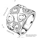 New Fashion Beautiful Jewelry Austrian Crystal Hollow Heart Sweet Love Silver Ring Band