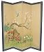 Asian D&eacute;cor & Gifts - 72" x 72" Birds & Flowers Japanese Style Brush Art Floor Screen Room Divider