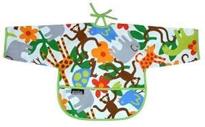 Mimi The Sardine Organic Cotton Messy Baby Bib, Jungle, 6-36 Months