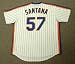 JOHAN SANTANA New York Mets 1980's Majestic Cooperstown Throwback Home Baseball Jersey, MEDIUM