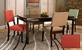 Melbourne Floating Table Top Dining Set with Orange Chairs (Dark Oak, Orange) (68