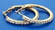 Stainless Steel Gold Hoop Earrings - 35 MM - With Crystals Stainless Steel Gold Hoop Earrings - 35 MM - With Crystals