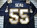 Junior Seau autographed San Diego Chargers authentic throwback Reebok jersey
