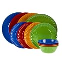 Melamine Paper Dinnerware Set of 12 - Assorted