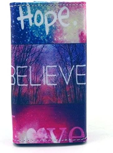 E4 Case,Sony Xperia E4 Wallet Holster Case,Robot Minions Stylish [Believe Hope] PU Leather Button Flip Holster Cover Case For Sony Xperia E4 [Built-in Card Slots/Cash Pocket]