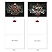 The Best Card Company - 10 Christmas Greeting Cards with Envelopes - Festive, Fun Assorted Holiday Notecards (4 x 5.12 Inch) - Christmas Chalk and Roses M2358XSG