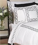 White and Black Hotel Spa Embroidery Collection 300TC Sheet Set - King Size