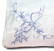 Cotton Handkerchief with Large Monogram Embroidery in Blue