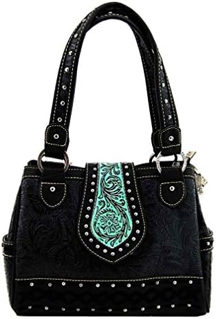 Montana West Medium Purse, Trinity Ranch Belt, Black, NEW