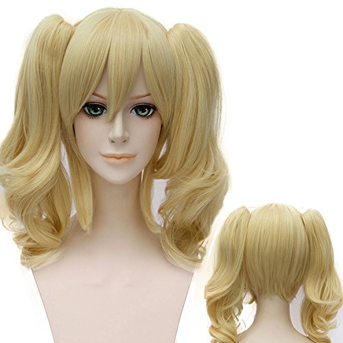 Netgo Cosplay Wigs Medium Length Curly Lolita Style Halloween Wigs Clip on 2 Ponytails